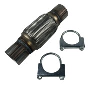 Гофра глушника 55х150x250 кріплення під хомут у зборі AGK