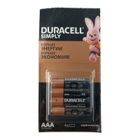 Батарейка AАА лужна 1.5V мініпальчик блістер (к-кт 4 шт) Duracell