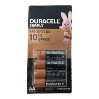 Батарейка AА лужна 1.5V пальчик блістер (к-кт 4 шт) Duracell