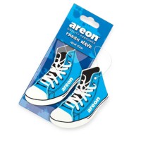 Ароматизатор на зеркало сухой areon wave fresh лист кеды "new car"