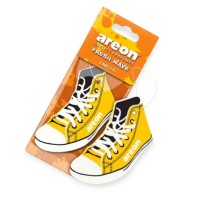 Ароматизатор на зеркало сухой areon wave fresh лист кеды "vanilla"