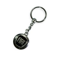 Брелок fiat металевий на ланцюжку чорний
