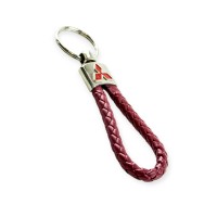 Брелок mitsubishi кожаный плетеный