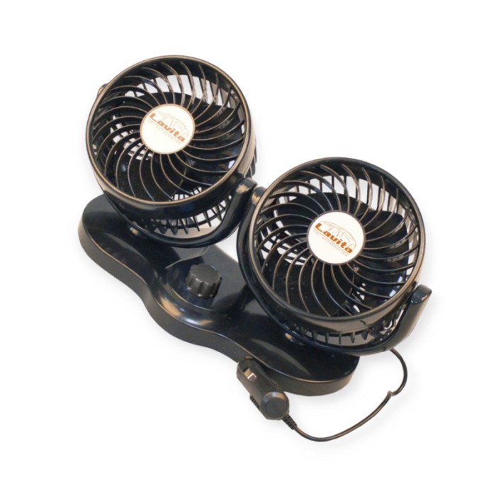 Вентилятор подвійний 24 v (2 х d 5" - 12,7 см) на стійці, дві швидкості lavita