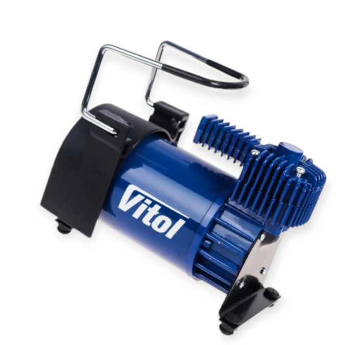 Компресор vitol 10атм/50л/23а/5м шланг спіраль з манометром. та дефлятором/клеми/сумка