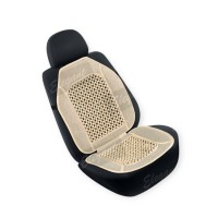 Накидка на сиденье elegant круглая массажная косточка, лён 47х100см бежевая