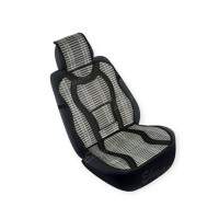 Накидка на сиденье elegant массажный бамбук, кожзам 47х127см черная