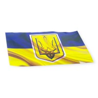 Наклейка "прапор україни з гербом " велика (120х200мм)