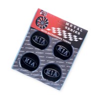 Наклейка на колісний диск/ковпак d 60 мм kia чорна (4шт)