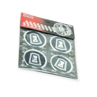 Наклейка на колесный диск/колпак d 60 мм lada черная (4шт)