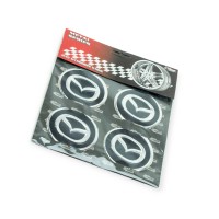 Наклейка на колісний диск/ковпак d 60 мм mazda чорна (4шт)