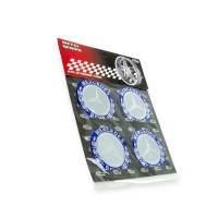 Наклейка на колесный диск/колпак d 60 мм mercedes синяя (4шт)