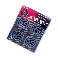 Наклейка на колесный диск/колпак d 60 мм vw черная (4шт)