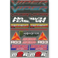 Наклейка на мопед, мотоцикл "viper, no fear, pro circuit, rg3, monster energy, m2" контурна порізка