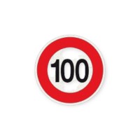 Наклейка "обмежувач швидкості 100"