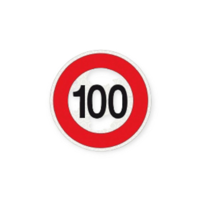 Наклейка "обмежувач швидкості 100"