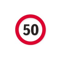 Наклейка ограничитель скорости "50"