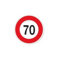 Наклейка "обмежувач швидкості 70"