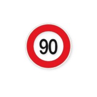 Наклейка ограничитель скорости "90"