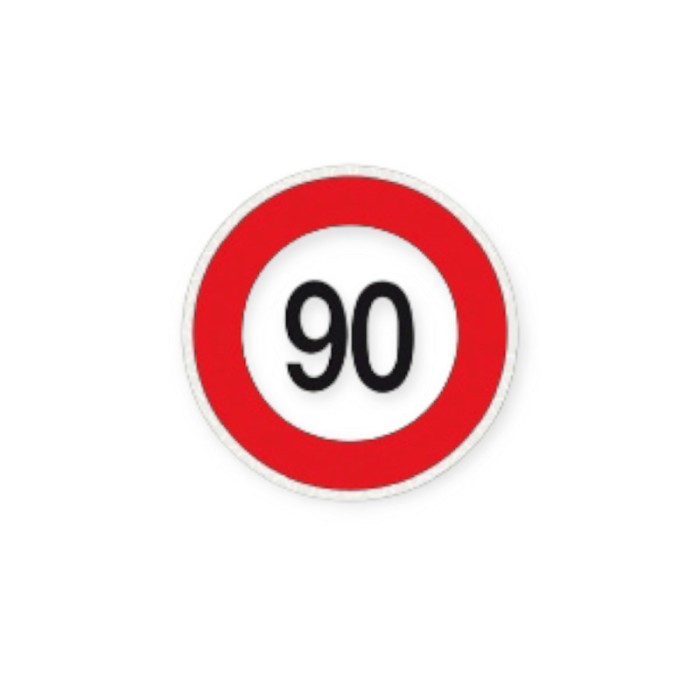 Наклейка "обмежувач швидкості 90"