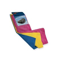 Салфетка микрофибра универсальная ассорти 3 шт (40х35)+(35х35)+(30х30) унив+полировка+стекло