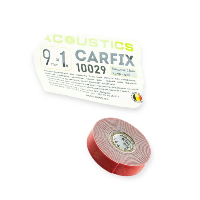 Скотч 2-х сторонній "сірий" 1м х 9мм acoustics carfix