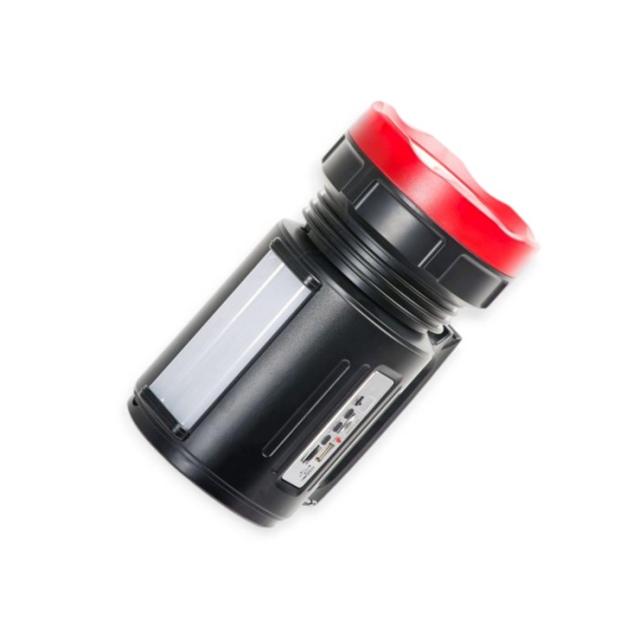 Фонарь диодный 1 super led 5w+ 22 smd 220в, акб, fm-радио, cardreader, солненая бат, ремень на плечо