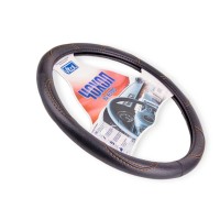 Чехол руля xl кожзам (41 - 43 см) черный vitol черная нить