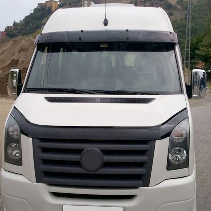 Козырек на лобовое стекло на раме V2 (черный глянец, 5мм) для Mercedes Sprinter W906 2006-2018 гг