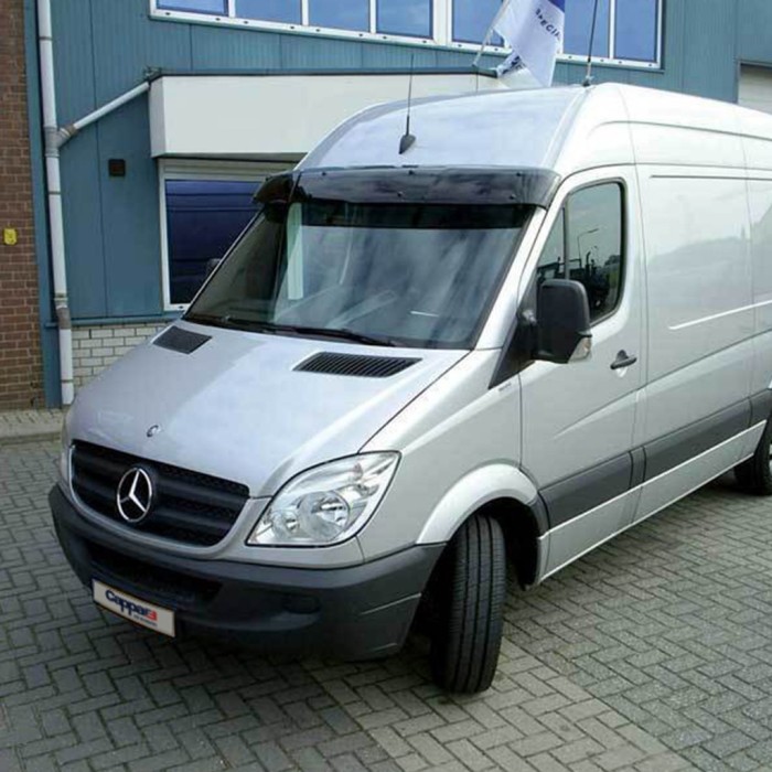 Козырек на лобовое стекло на раме V2 (черный глянец, 5мм) для Mercedes Sprinter W906 2006-2018 гг