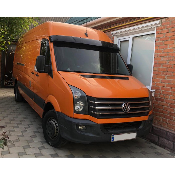 Козырек на лобовое стекло на раме V2 (черный глянец, 5мм) для Volkswagen Crafter 2006-2016 гг