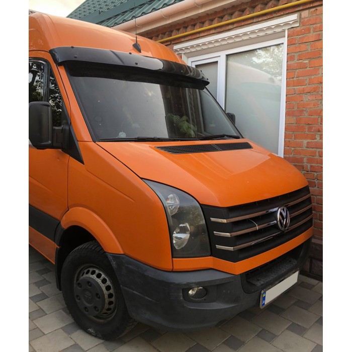 Козырек на лобовое стекло на раме V2 (черный глянец, 5мм) для Volkswagen Crafter 2006-2016 гг