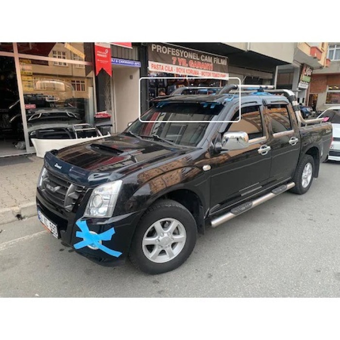 Козырек на лобовое стекло на раме V1 (черный глянец, 5мм) для Isuzu D-Max 2011-2019 гг