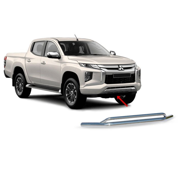 Передній подвійний ус Vegas 2019-2025 (нерж, 76мм) для Mitsubishi L200 рр