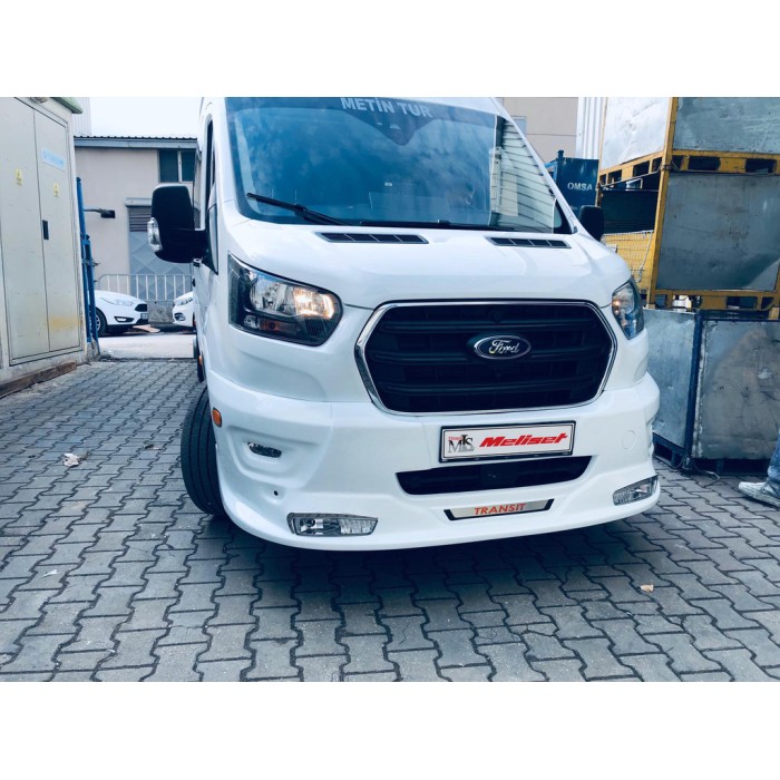 Накладка на передній бампер ERA (2019-2025, під фарбування) для Ford Transit 2014- рр