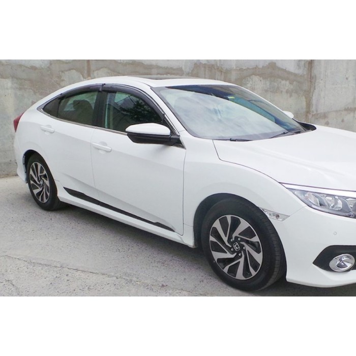 Молдинги на двери (4 шт, черные) для Honda Civic Sedan X 2016-2021 гг