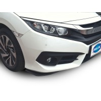 Флап накладки на передний бампер (2 шт, черный) для Honda Civic Sedan X 2016-2021 гг