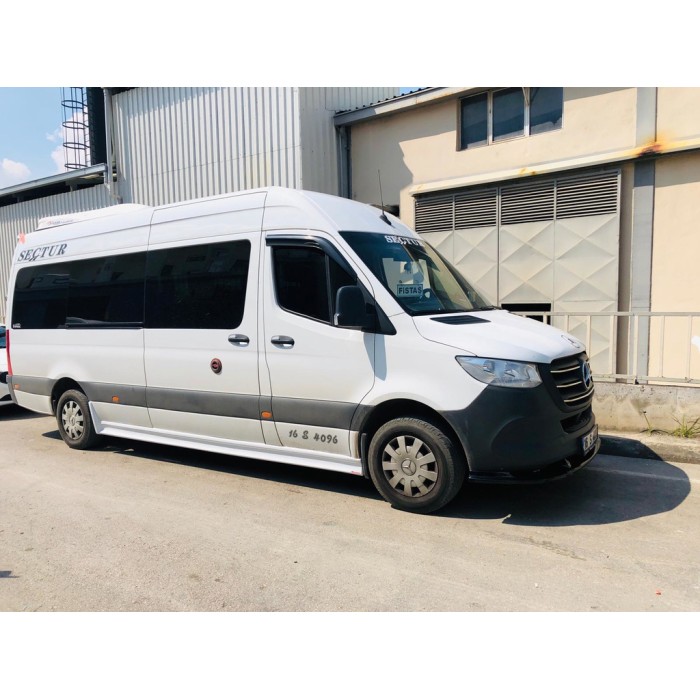 Комплект порогов (под покраску) L4 – Extra Long для Mercedes Sprinter W907/W910 2018- гг