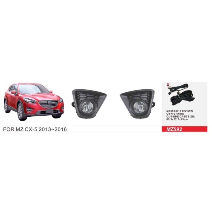 Противотуманки (2 шт, галогенные) для Mazda CX-5 2012-2017 гг