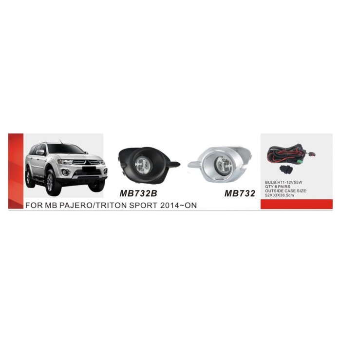 Противотуманки 2015-2019 (2 шт, галоген) для Mitsubishi Pajero Sport 2015- гг