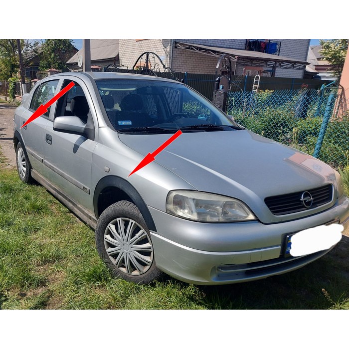 Накладки на арки (4 шт., черные металлические) для Opel Astra G classic 1998-2012 гг