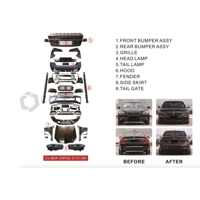Комплект рестайлінгу в G12 для BMW 7 серія F01/F02