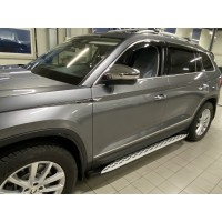 Бокові пороги Shining V1 (2 шт., Алюміній) для Skoda Kodiaq 2016-2023 рр