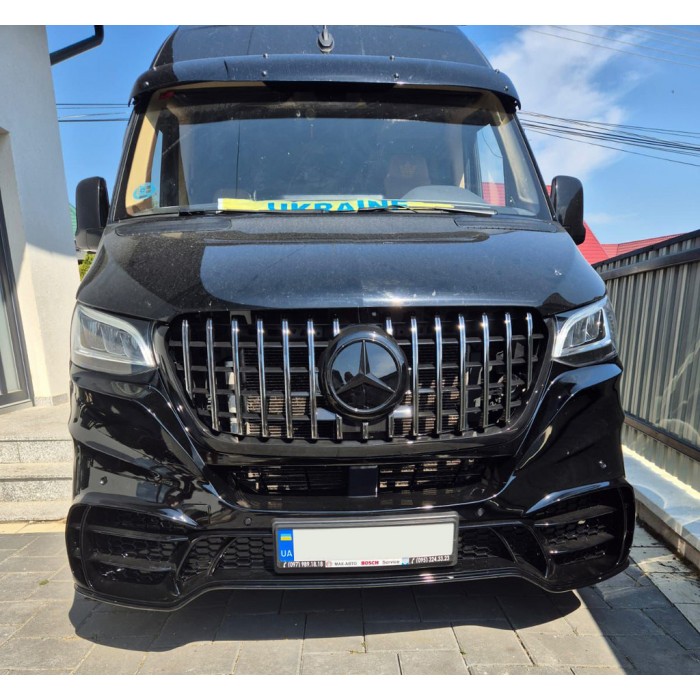 Передній бампер з решіткою V2 (AMG) для Mercedes Sprinter W907/W910 2018- рр