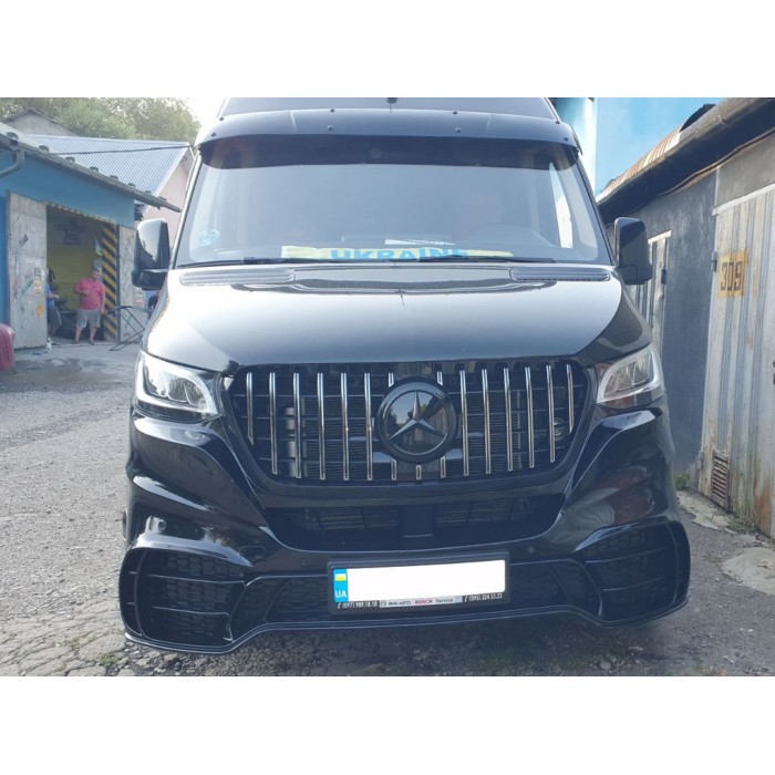 Передній бампер з решіткою V2 (AMG) для Mercedes Sprinter W907/W910 2018- рр