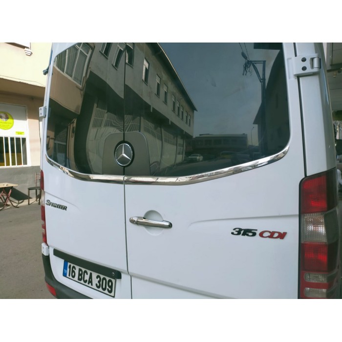 Кромка заднього скла Carmos (2 шт, нерж) для Mercedes Sprinter W906 2006-2018 рр