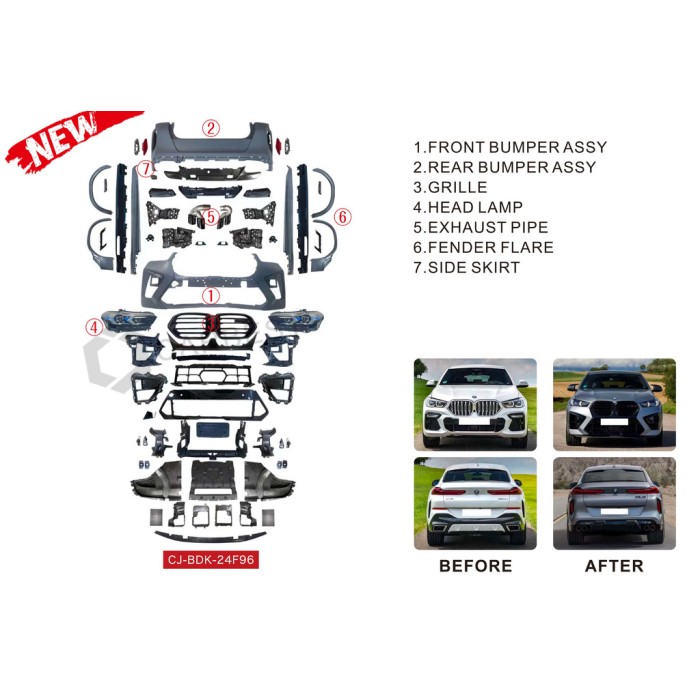 Комплект рестайлінгу в X6M F96 2024р для BMW X6 G06 2019- рр