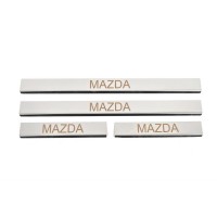 Накладка на пороги Carmos (4 шт, нерж) V-3 для Mazda 6 2003-2008 рр