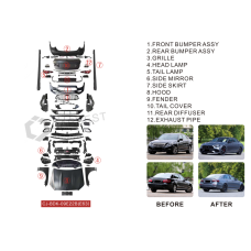 Комплект рестайлінгу в W213 E63 AMG 2022 (Type-B) для Mercedes E-сlass W212 2009-2016рр