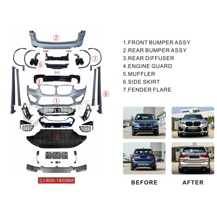 Комплект обвісів (X3M) для BMW X3 G01 2018- рр